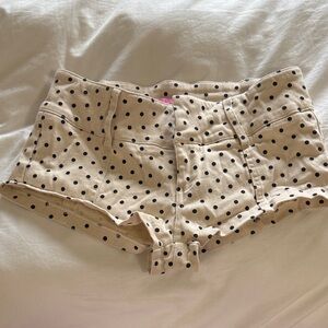 Edikted Cream and Black Polka Dot Shorts